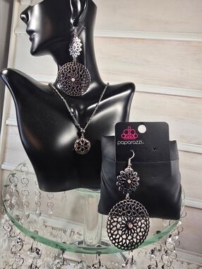 Paparazzi Earrings with Pink Accent plus Nicole Miller Necklace